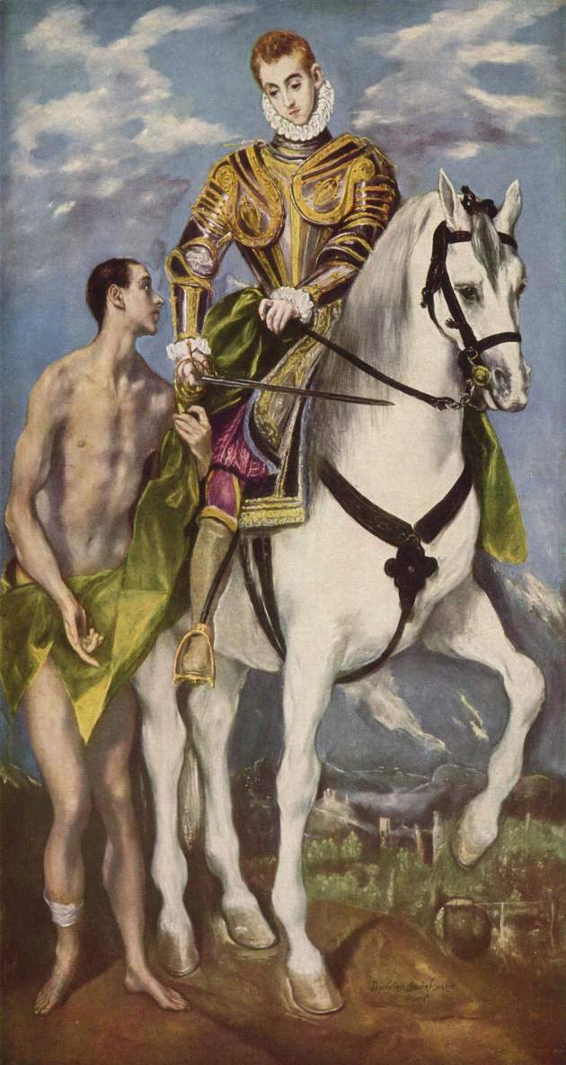 San Martín de Tours parte su túnica (El Greco)