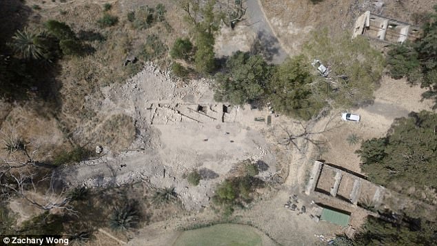 The site will not immediately be opened to the public. This image shows an aerial view of the excavations taking place